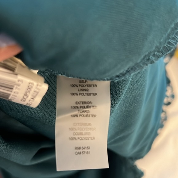 Guess teal strappy dress crochet lace overlay knee length special occasion sz 14 - Picture 14 of 15